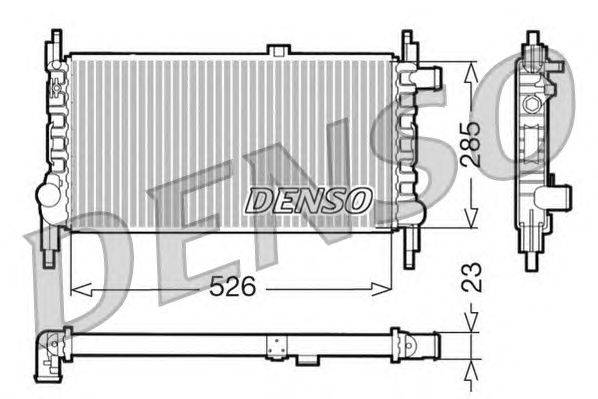 Радиатор, охлаждение двигателя DENSO DRM20035