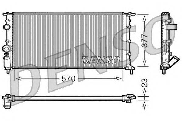 Радиатор, охлаждение двигателя DENSO DRM23054
