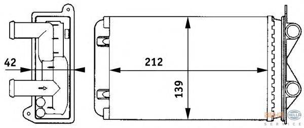 Теплообменник, отопление салона HELLA 8FH 351 313-401