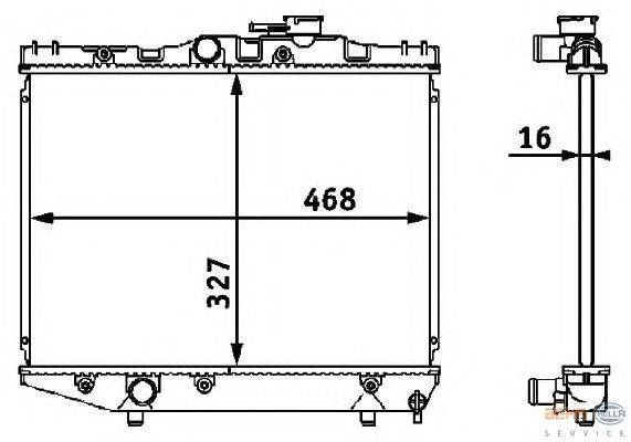 Радиатор, охлаждение двигателя HELLA 8MK 376 708-171