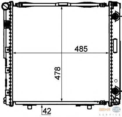 Радиатор, охлаждение двигателя HELLA 8MK 376 712-441