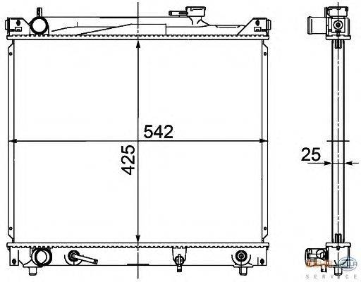 Радиатор, охлаждение двигателя HELLA 8MK 376 726-471