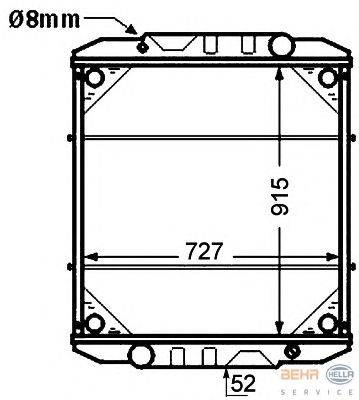 Радиатор, охлаждение двигателя HELLA 8MK 376 726-481