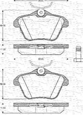 Комплект тормозных колодок, дисковый тормоз MAGNETI MARELLI BP1075