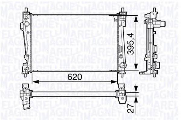 Радиатор, охлаждение двигателя MAGNETI MARELLI 350213131300