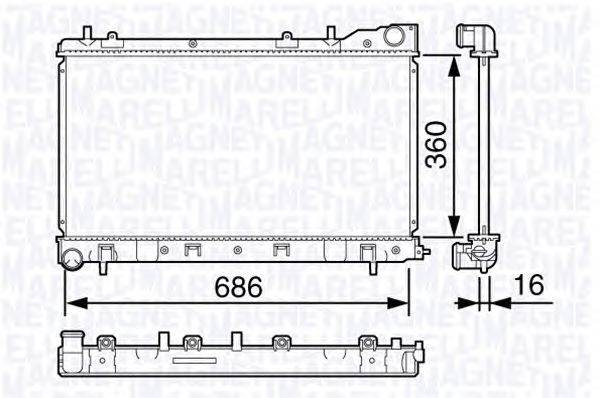 Радиатор, охлаждение двигателя MAGNETI MARELLI 350213132600