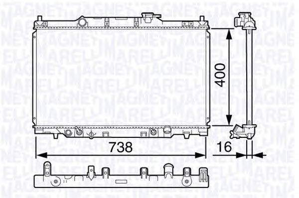 Радиатор, охлаждение двигателя MAGNETI MARELLI 350213133400