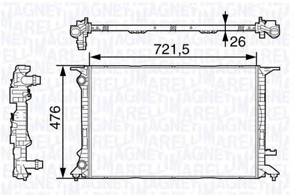 Радиатор, охлаждение двигателя MAGNETI MARELLI 350213138400