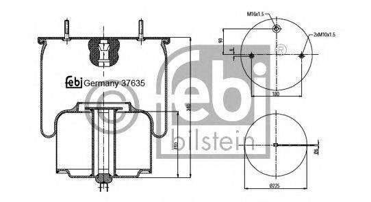 Кожух пневматической рессоры FEBI BILSTEIN 37635