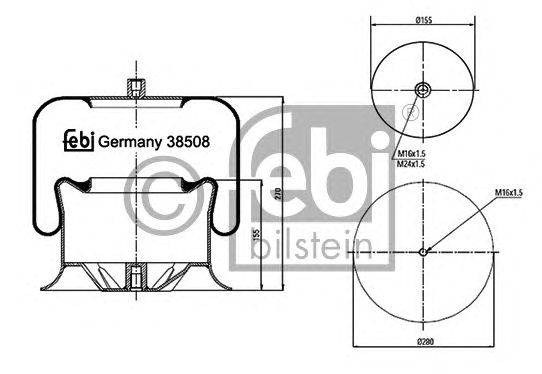 Кожух пневматической рессоры FEBI BILSTEIN 38508