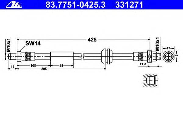 Тормозной шланг ATE 83.7751-0425.3