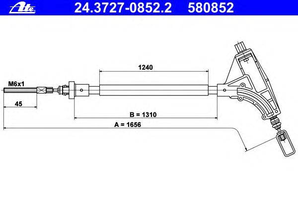 Трос, стояночная тормозная система ATE 24.3727-0852.2