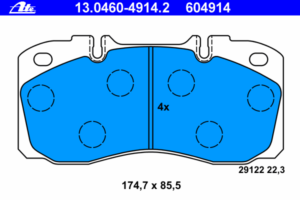 Комплект тормозных колодок, дисковый тормоз ATE 13046049142