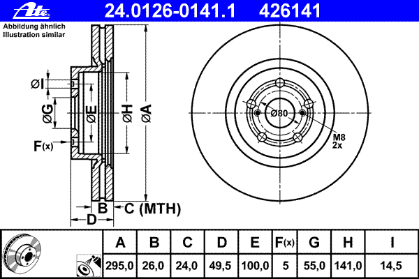 Тормозной диск ATE 24.0126-0141.1