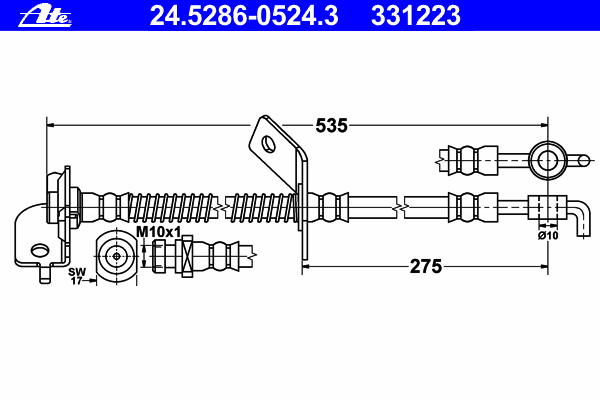 Тормозной шланг ATE 24.5286-0524.3