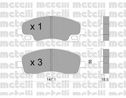 Комплект тормозных колодок, дисковый тормоз METELLI 22-0911-0