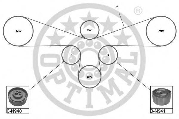 Комплект ремня ГРМ OPTIMAL 0-N940