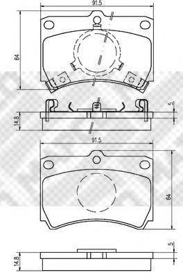 Комплект тормозных колодок, дисковый тормоз MAPCO 21202
