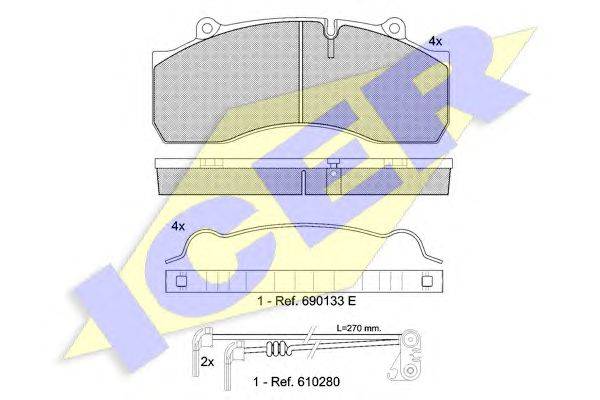 Комплект тормозных колодок, дисковый тормоз ICER 151437-118