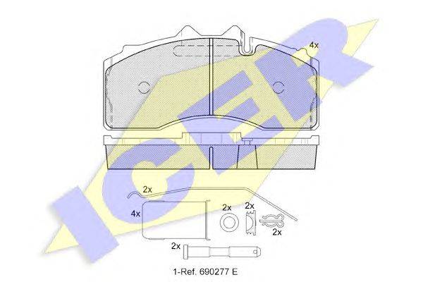Комплект тормозных колодок, дисковый тормоз ICER 152046-066