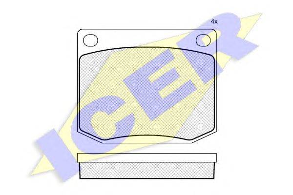 Комплект тормозных колодок, дисковый тормоз ICER 20402