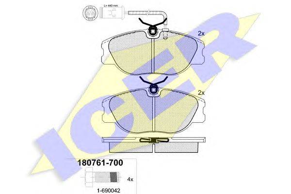 Комплект тормозных колодок, дисковый тормоз ICER 21146