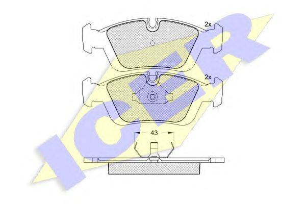 Комплект тормозных колодок, дисковый тормоз ICER 21916
