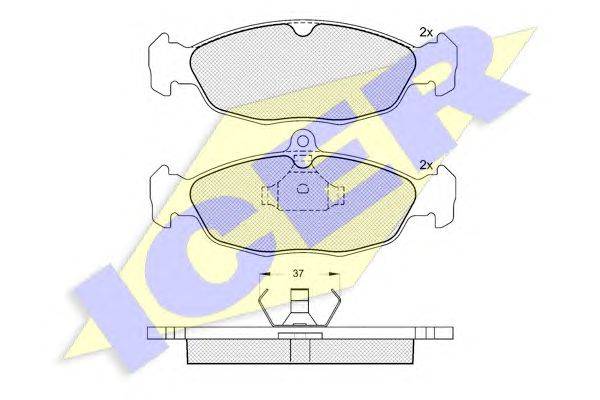 ICER (НОМЕР: 180858) Комплект тормозных колодок, дисковый тормоз