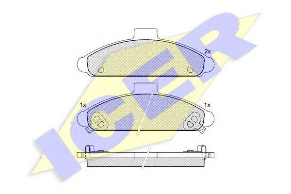 Комплект тормозных колодок, дисковый тормоз ICER 180963