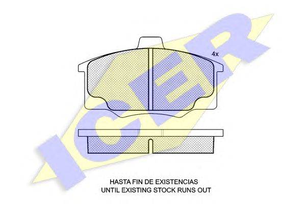 Комплект тормозных колодок, дисковый тормоз ICER 181091