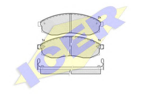 Комплект тормозных колодок, дисковый тормоз ICER 23087