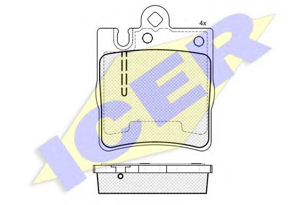Комплект тормозных колодок, дисковый тормоз ICER 181312-202