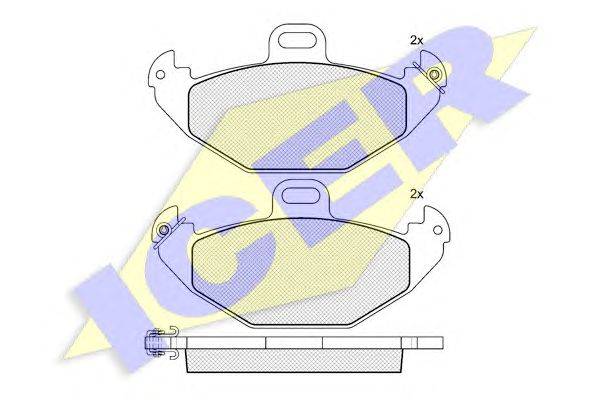 Комплект тормозных колодок, дисковый тормоз ICER 181314