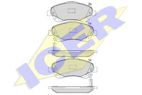 Комплект тормозных колодок, дисковый тормоз ICER 181573
