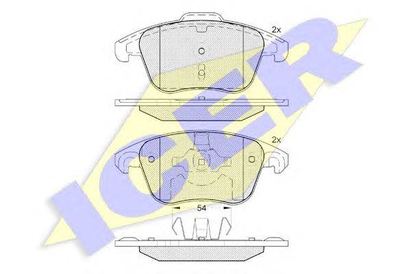 Комплект тормозных колодок, дисковый тормоз ICER 181866-200