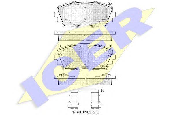 Комплект тормозных колодок, дисковый тормоз REMSA 2148102
