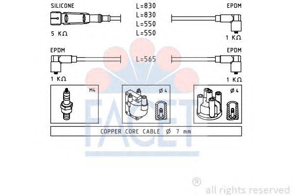 Комплект проводов зажигания FACET 47159