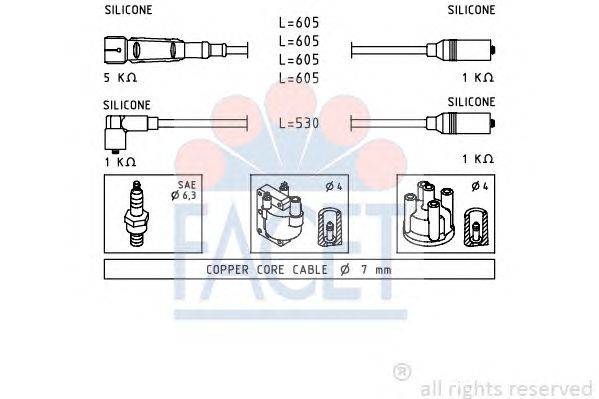 Комплект проводов зажигания BRECAV 14503