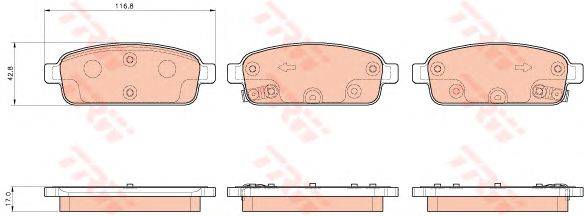 Комплект тормозных колодок, дисковый тормоз TRW GDB1927