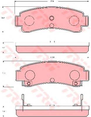 Комплект тормозных колодок, дисковый тормоз TRW GDB7028