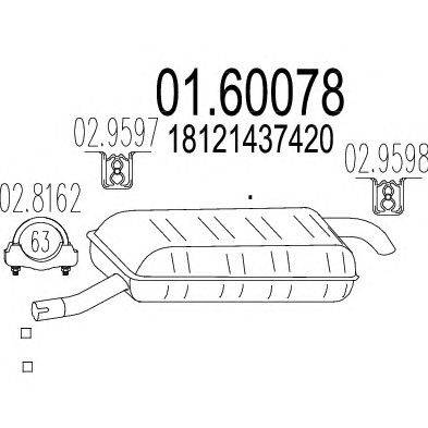 Глушитель выхлопных газов конечный MTS 01.60078