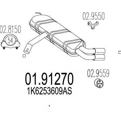 Глушитель выхлопных газов конечный MTS 01.91270