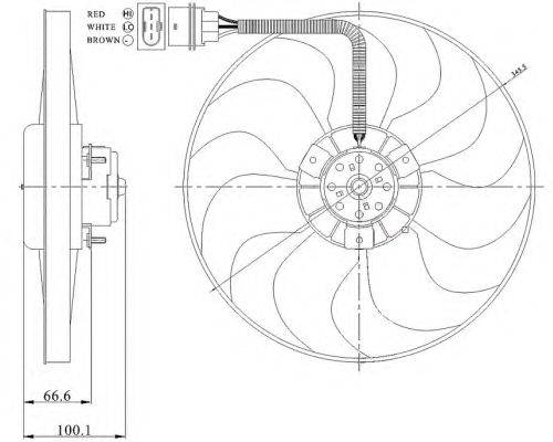 Вентилятор, охлаждение двигателя NRF 47204