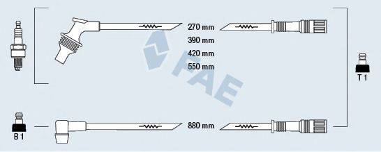 Комплект проводов зажигания FAE 85260