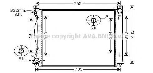 Радиатор, охлаждение двигателя AVA QUALITY COOLING AI2335