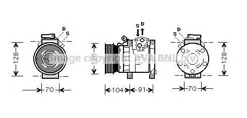 Компрессор, кондиционер AVA QUALITY COOLING AUK167