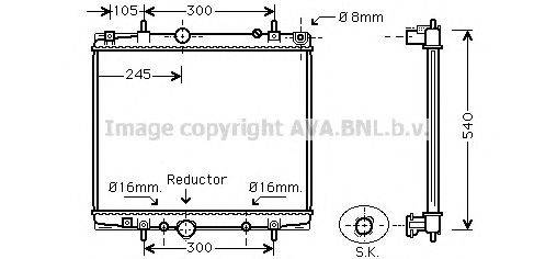 Радиатор, охлаждение двигателя AVA QUALITY COOLING PE2275