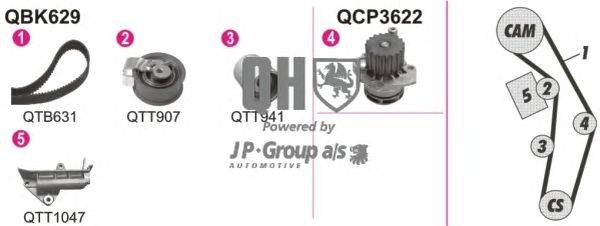 Водяной насос + комплект зубчатого ремня JP GROUP QBPK6290