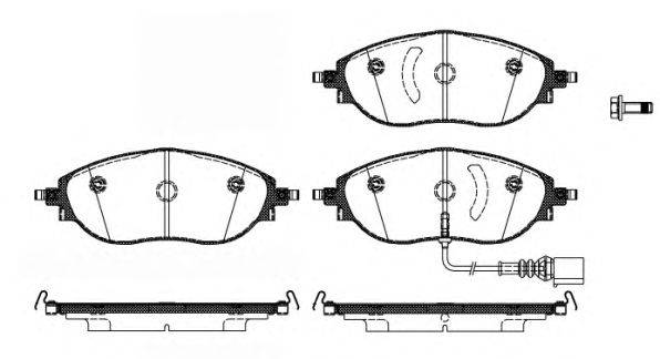 Комплект тормозных колодок, дисковый тормоз KAWE 147001