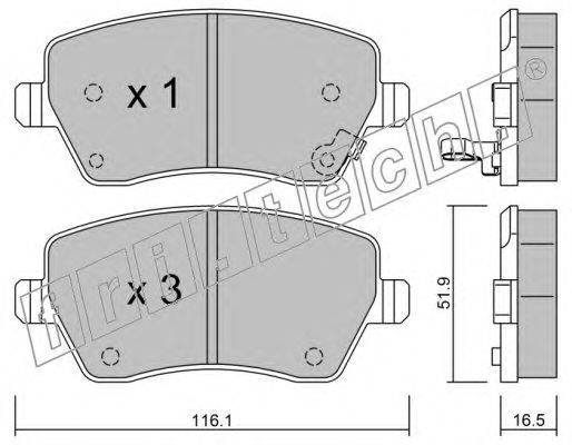 Комплект тормозных колодок, дисковый тормоз fri.tech. 501.1